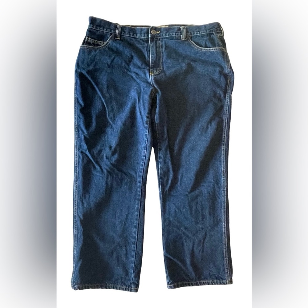 RedHead Jeans Men's 42x30 Denim Blue Dark Wash Flannel-Lined Straight Leg
